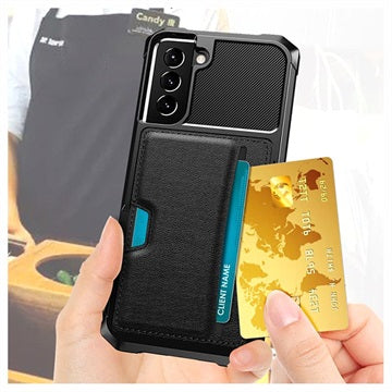 Kortholder Samsung Galaxy S21 5G Hybrid Cover - Sort