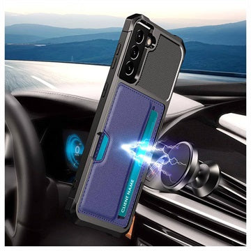 Kortholder Samsung Galaxy S21 5G Hybrid Cover - Blå