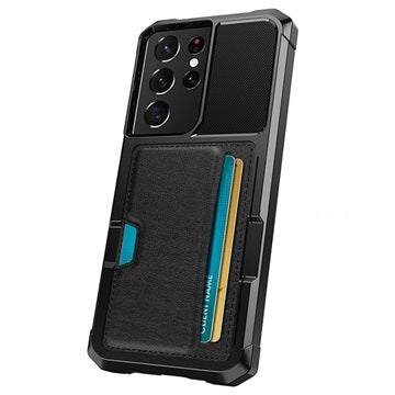 Kortholder Samsung Galaxy S21 Ultra 5G Hybrid Cover - Sort