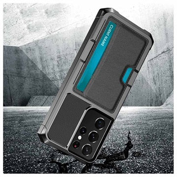 Kortholder Samsung Galaxy S21 Ultra 5G Hybrid Cover - Sort