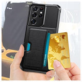 Kortholder Samsung Galaxy S21 Ultra 5G Hybrid Cover - Sort