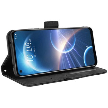 HTC Desire 22 Pro Pung Cover med Kortholder - Sort