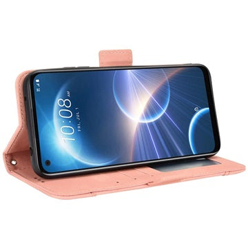 HTC Desire 22 Pro Pung Cover med Kortholder - Pink