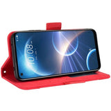 HTC Desire 22 Pro Pung Cover med Kortholder - Rød