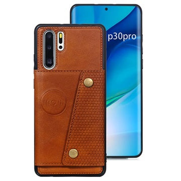Huawei P30 Pro Pung Cover med Kortholder - Brun