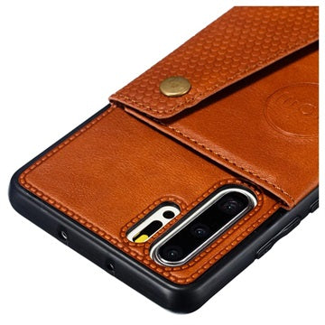 Huawei P30 Pro Pung Cover med Kortholder - Brun
