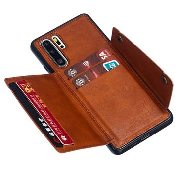 Huawei P30 Pro Pung Cover med Kortholder - Brun