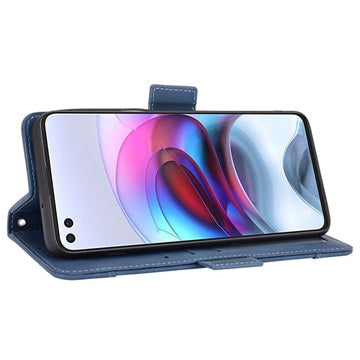 Motorola Moto G100/Edge S Pung Cover med Kortholder - Blå