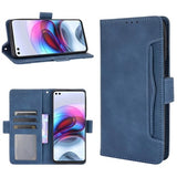 Motorola Moto G100/Edge S Pung Cover med Kortholder - Blå