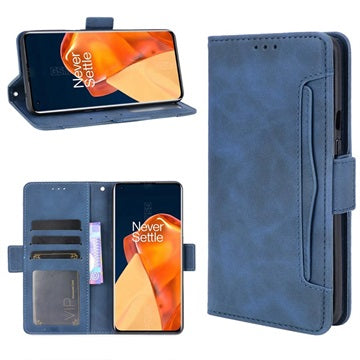 OnePlus 9 Pro Pung Cover med Kortholder - Blå