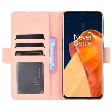 OnePlus 9 Pro Pung Cover med Kortholder - Pink