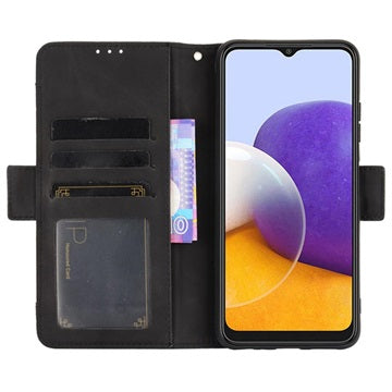 Samsung Galaxy A22 5G, Galaxy F42 5G Pung Cover med Kortholder - Sort