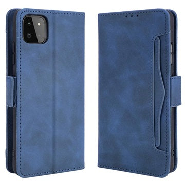 Samsung Galaxy A22 5G, Galaxy F42 5G Pung Cover med Kortholder - Blå