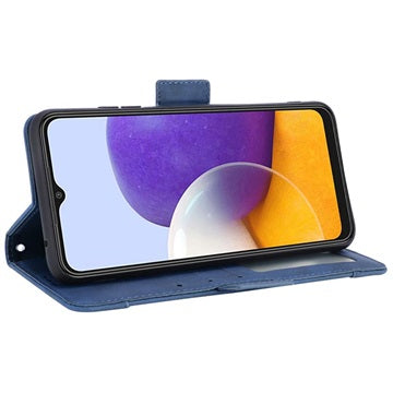 Samsung Galaxy A22 5G, Galaxy F42 5G Pung Cover med Kortholder - Blå