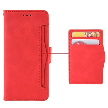 Samsung Galaxy A22 5G, Galaxy F42 5G Pung Cover med Kortholder - Rød