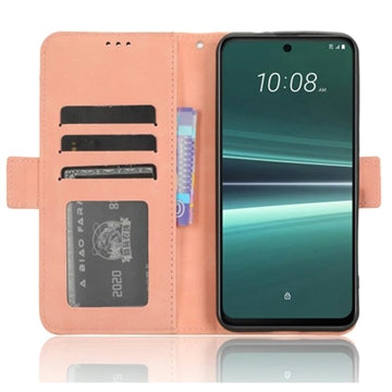 HTC U23/U23 Pro Pung Cover med Kortholder - Pink
