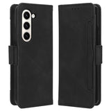 Samsung Galaxy Z Fold5 Pung Cover med Kortholder - Sort