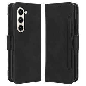 Samsung Galaxy Z Fold5 Pung Cover med Kortholder - Sort