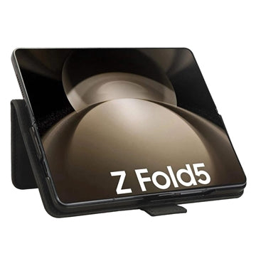 Samsung Galaxy Z Fold5 Pung Cover med Kortholder - Sort