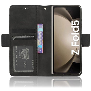 Samsung Galaxy Z Fold5 Pung Cover med Kortholder - Sort