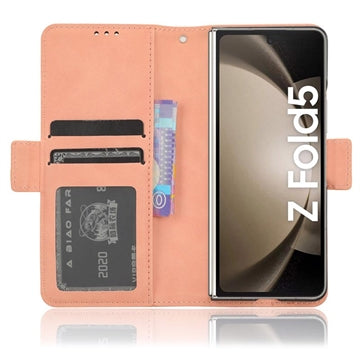 Samsung Galaxy Z Fold5 Pung Cover med Kortholder - Pink