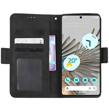 Google Pixel 7 Pung Cover med Kortholder - Sort