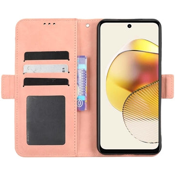 Motorola Moto G73 Pung Cover med Kortholder - Pink