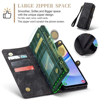 Samsung Galaxy A15 Caseme 008 2-i-1 Multifunktionel Pung - Sort