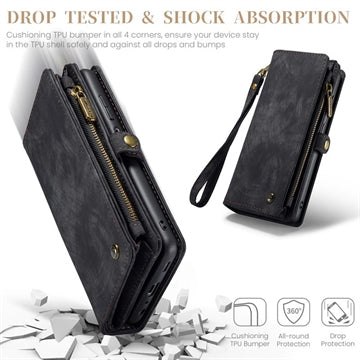 Samsung Galaxy A15 Caseme 008 2-i-1 Multifunktionel Pung - Sort