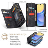 Samsung Galaxy A16 5G Caseme 008 2-i-1 Multifunktionel Pung - Sort