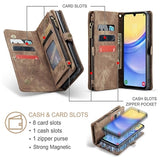 Samsung Galaxy A16 5G Caseme 008 2-i-1 Multifunktionel Pung - Brun