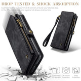 Samsung Galaxy A55 Caseme 008 2-i-1 Multifunktionel Pung - Sort