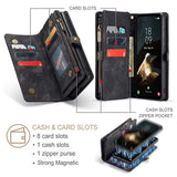 Samsung Galaxy A55 Caseme 008 2-i-1 Multifunktionel Pung - Sort