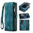 Samsung Galaxy S23 Ultra 5G Caseme 008 2-i-1 Multifunktionel Pung - Blå