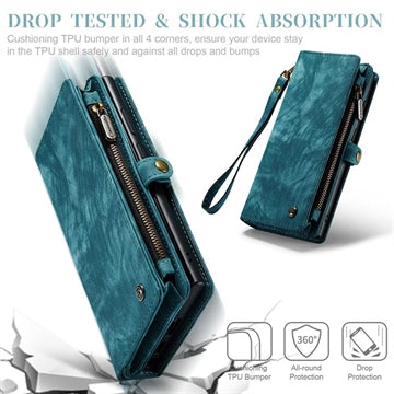 Samsung Galaxy S23 Ultra 5G Caseme 008 2-i-1 Multifunktionel Pung - Blå