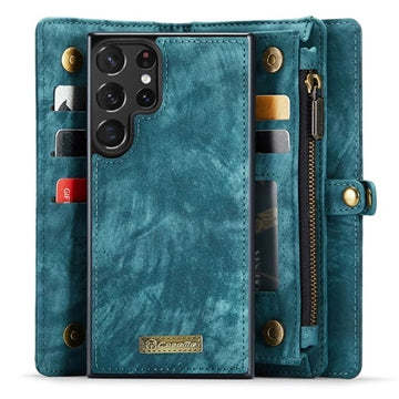 Samsung Galaxy S23 Ultra 5G Caseme 008 2-i-1 Multifunktionel Pung - Blå