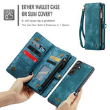Samsung Galaxy S24 FE Caseme 008 2-i-1 Multifunktionel Pung - Blå