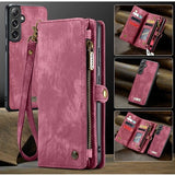 Samsung Galaxy S24 FE Caseme 008 2-i-1 Multifunktionel Pung - Rød