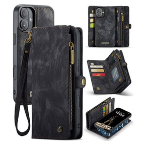 iPhone 16 Plus Caseme 008 2-i-1 Multifunktionel Pung - Sort