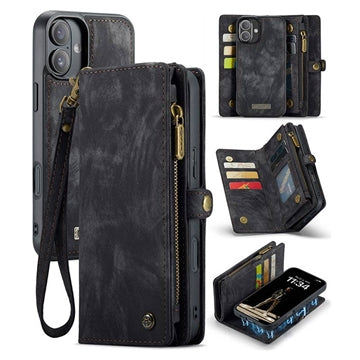 iPhone 16 Plus Caseme 008 2-i-1 Multifunktionel Pung - Sort