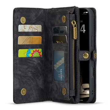 iPhone 16 Plus Caseme 008 2-i-1 Multifunktionel Pung - Sort