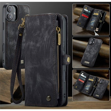 iPhone 16 Plus Caseme 008 2-i-1 Multifunktionel Pung - Sort