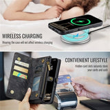 iPhone 16 Plus Caseme 008 2-i-1 Multifunktionel Pung - Sort