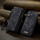 iPhone 16 Plus Caseme 008 2-i-1 Multifunktionel Pung - Sort