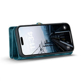 iPhone 16 Plus Caseme 008 2-i-1 Multifunktionel Pung - Blå