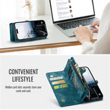 iPhone 16 Plus Caseme 008 2-i-1 Multifunktionel Pung - Blå