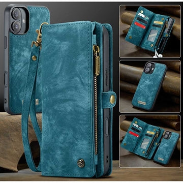 iPhone 16 Plus Caseme 008 2-i-1 Multifunktionel Pung - Blå