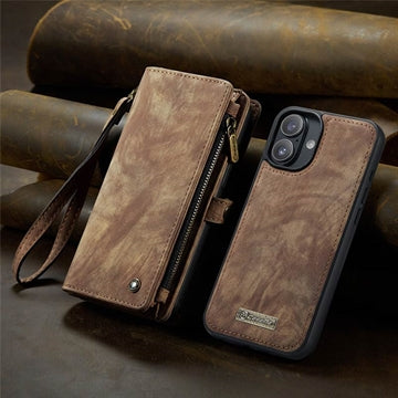 iPhone 16 Plus Caseme 008 2-i-1 Multifunktionel Pung - Brun