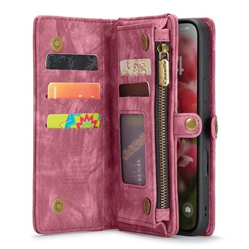 iPhone 16 Plus Caseme 008 2-i-1 Multifunktionel Pung - Rød
