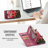 iPhone 16 Plus Caseme 008 2-i-1 Multifunktionel Pung - Rød